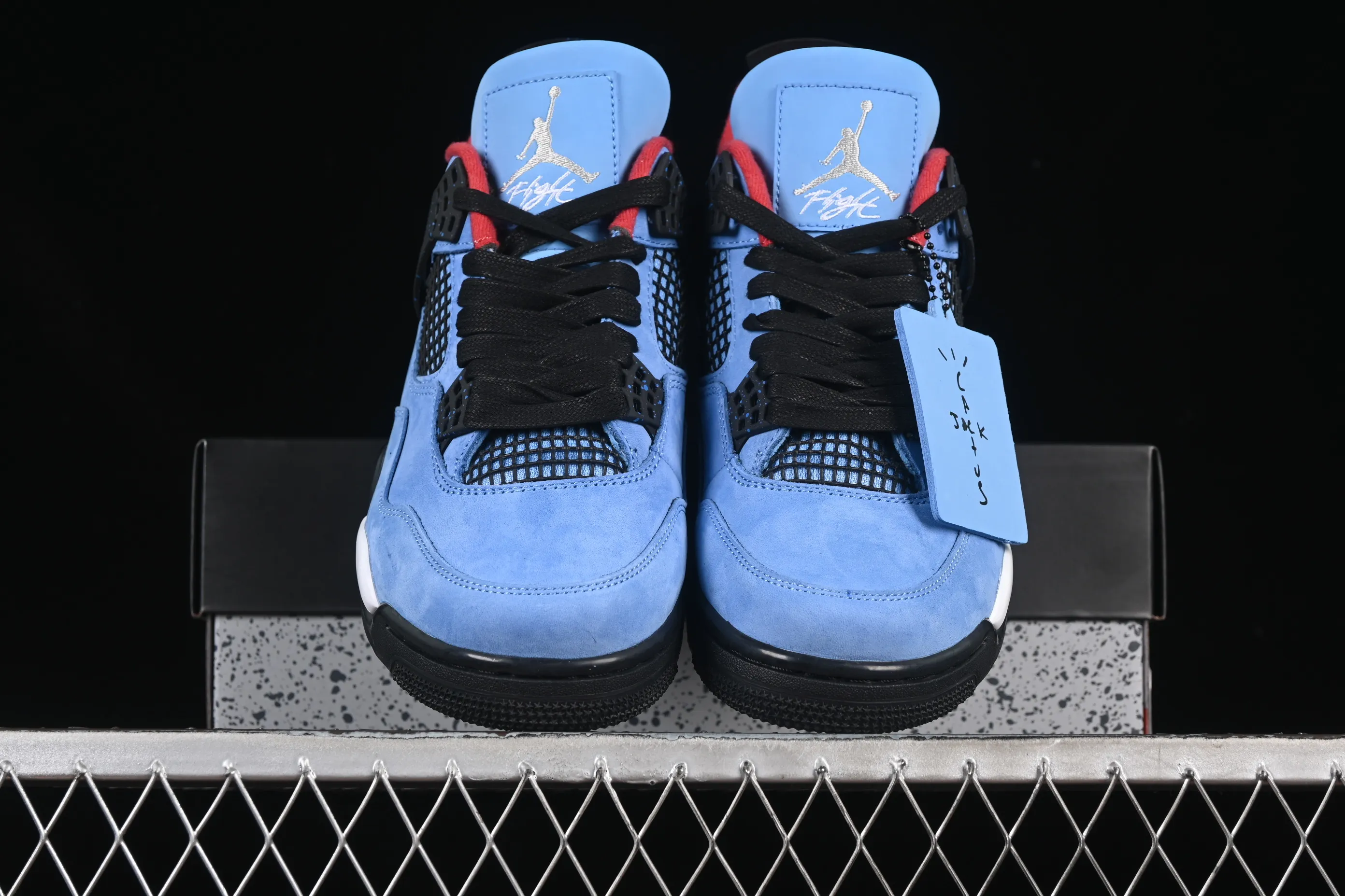 All categories Air Jordan Jordan series basketball shoes Air Jordan 4 Travis Scott Cactus Jack x Air Jordan 4 Retro AJ4 Joe 4 joint model suede blue 308497-406